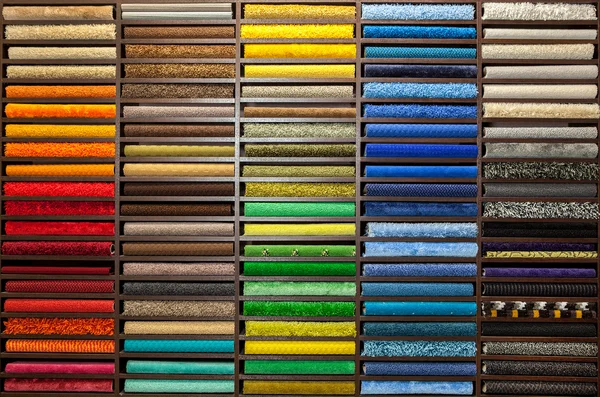 samples of multi-colored carpets