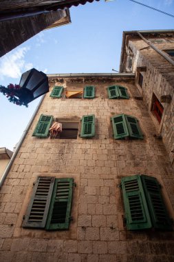 Kotor, Montenegro - 20 Aug 2018: Old houses in historic part of town
