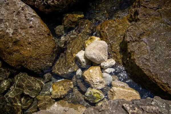 Čistá Voda Řece Nad Texturou — Stock fotografie