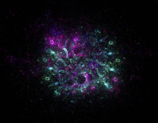 Soyut fraktal ışık arkaplanı 3 boyutlu oluşturuluyor