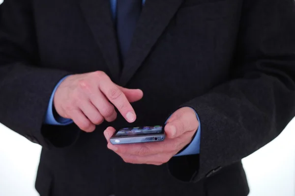 Akıllı telefon kullanan iş adamı