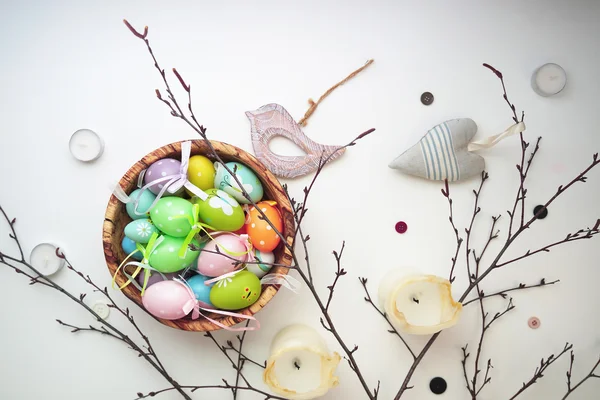 Ensemble de Pâques avec oiseau en bois 10 — Photo