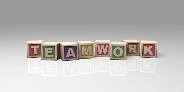 TEAMWORK escrito con bloques de madera — Foto de Stock