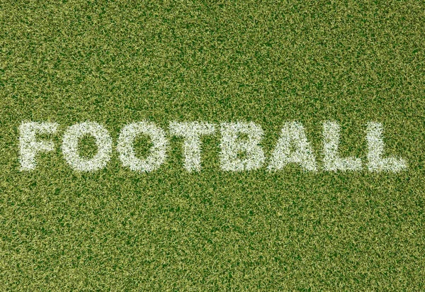 Fotbal - tráva písmena na fotbalovém hřišti — Stock fotografie