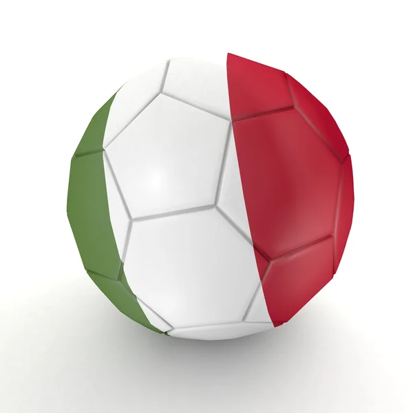 Fotbal - vlajka Itálie -3 - 3d vykreslování — Stock fotografie