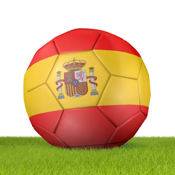 Labdarúgás - Spanyolország zászlaja - 3d renderelés — Stock Fotó