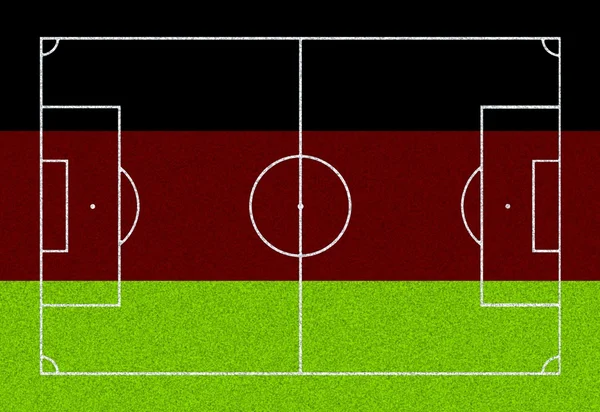 Footbal field - flag of Germany — Stock Photo, Image