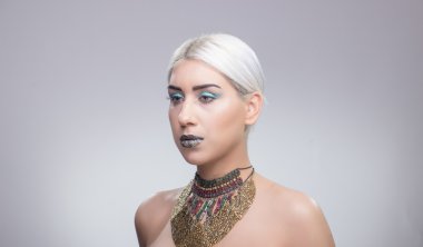 Kız portre eksantrik makyaj