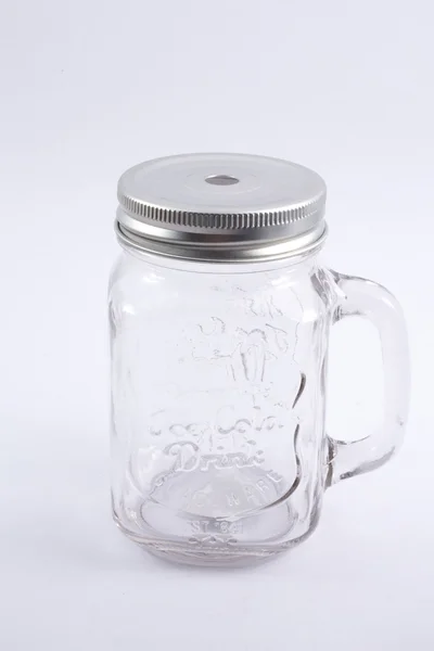 Empty glass Cup or Mug with aluminium cap. — 스톡 사진