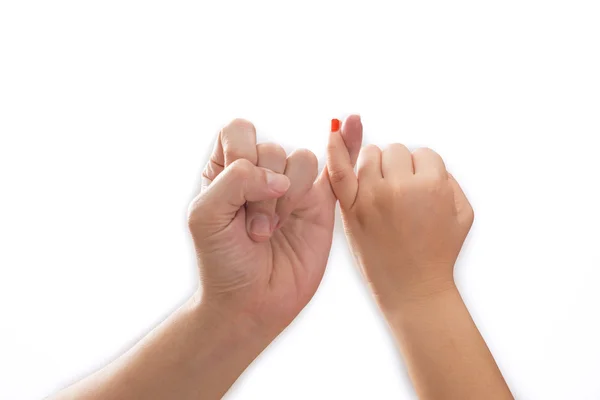 Man and woman making a pinkie symbol. — Stock fotografie