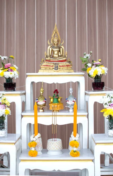 Buda tabloda Budist ev — Stok fotoğraf
