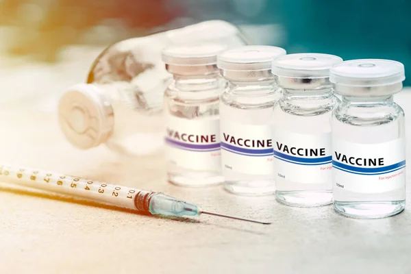 Vaccinatiedosis Met Injectienaald Medische Injectie Voor Rsv Corona Virus — Stockfoto