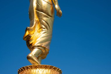 Buda, Nibbana ya da Nirvana 'ya bilgelik için Tayland' da ayak heykeli yapıyor.