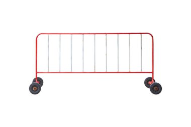 Yol Trafik Kontrolü için Çit veya Metal Bariyer Eskrimi beyaz arkaplanda izole edildi.