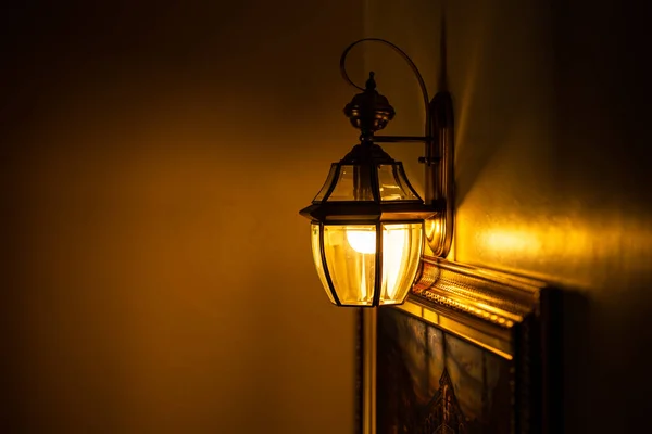 Elegante Lampada Parete Interna Decorazione Lusso Casa Illuminata — Foto Stock