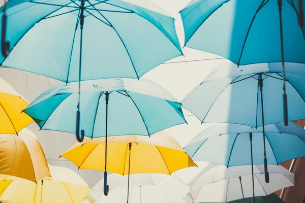 Concepto Temporada Lluvias Uso Paraguas Para Sombra Sol Patrón Decoración —  Fotos de Stock