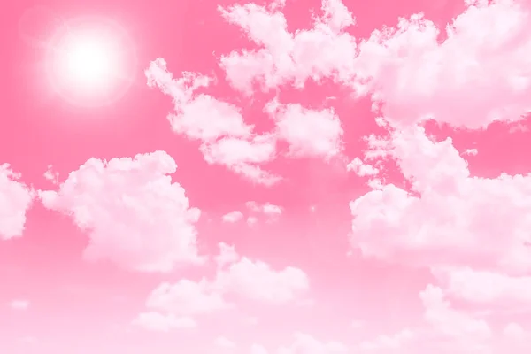 Hermoso Cielo Dulce Nube Rosa Amor Lindo Tono Color Para — Foto de Stock