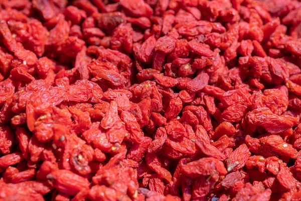 Bayas Secas Wolfberry Goji Fuente Sana Herbaria China Vitamina — Foto de Stock