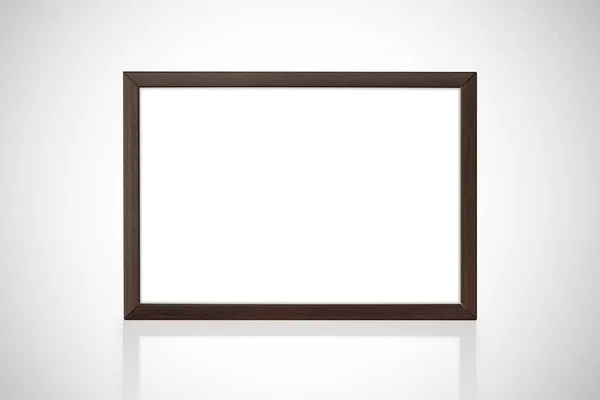 Blank Wooden Photo Frame Object Isolated White Background Clipping Path — Stock Photo, Image