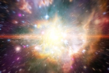Uzay ve Galaksi ışık hızıyla Evren ve Yıldız Alanının derinliklerine yolculuk eder. Bu görüntünün elementleri NASA tarafından desteklenmektedir.