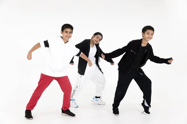 Grupp Asiatiska Tonåring Dansar Hiphopklass Barn Njuta Dans Med Glada — Stockfoto