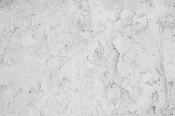 肮脏的旧白色剥皮涂料裂缝墙体抽象为背景 — 图库照片