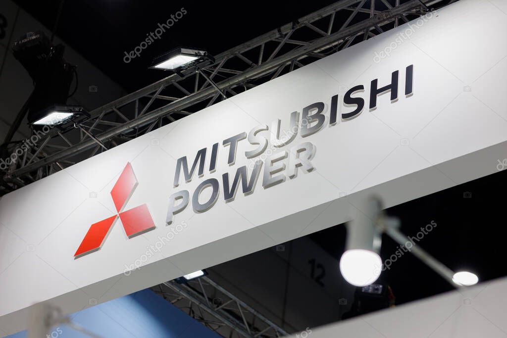 Mitsubishi Power Brand logo, Mitsubishi Group, Japanese multinational technology motors and heavy industry and power energy solution. 10 September 2025, Bangkok, THAILAND.