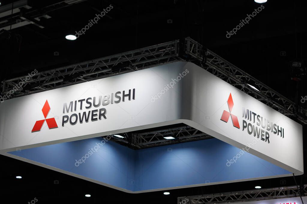 Mitsubishi Power Brand logo, Mitsubishi Group, Japanese multinational technology motors and heavy industry and power energy solution. 10 September 2025, Bangkok, THAILAND.