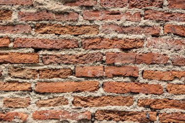 Arka plan için eski grunge harabe tuğla duvar dış mimari yapı yapı desen dokusu