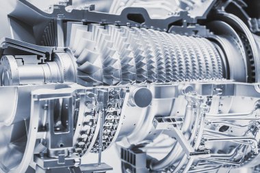 İç gaz türbini motoru, Yüksek Hassas Gelişim Mühendisliği. Jet Motor veya Buhar Güç Santralinde Büyük Pervane pervanesi.