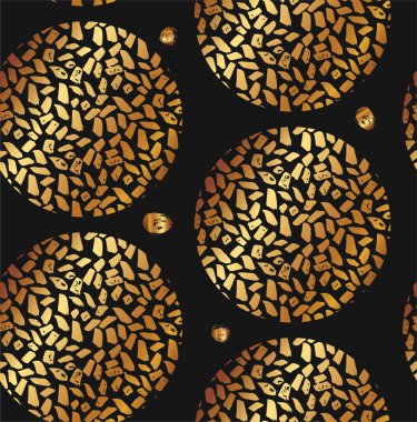 El çizilmiş vektör dokulu yuvarlak altın desen