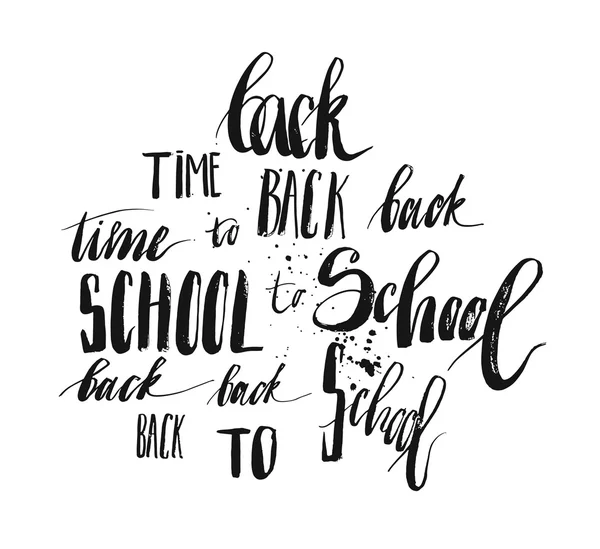 Terug naar School belettering set. — Stockvector