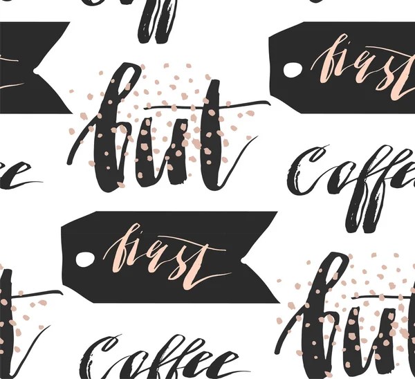 Beyaz arka plan, elle çizilmiş vektör çizim izi kesintisiz doodle kahve — Stok Vektör