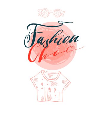 El yazısıyla çizilmiş vektör şablon kartı.