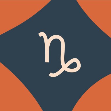 El çizimi vektör soyut stok grafik basit illüstrasyon sanatı modern kolaj sanatsal modern baskı şablonu boho zodiac işareti Oğlak işareti