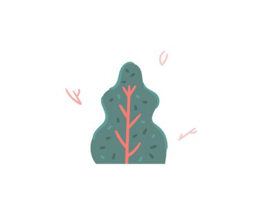 El çizimi vektör stoğu soyut düz çizgi film çizimi tropikal yaz okyanusu sualtı komik deniz yosunu beyaz arka planda izole edilmiş