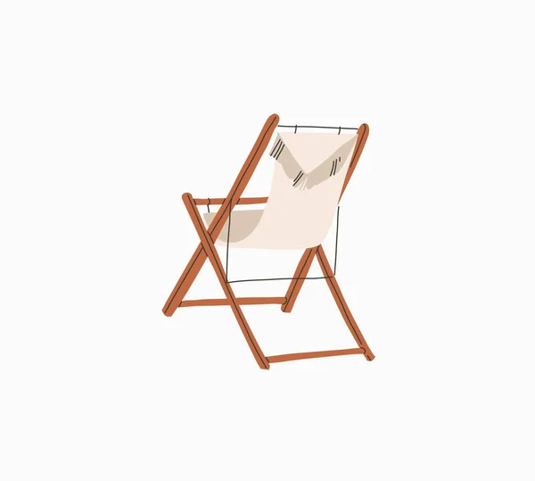 Hand drawn vector abstract stock graphic summer time cartoon,contemporary minimalistic style illustrations print with bohemian beautiful beach chair,isolated on white background — 图库矢量图片