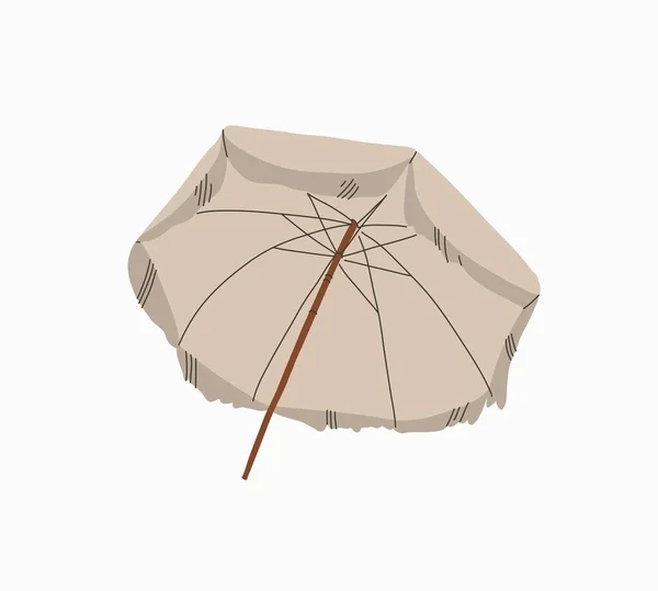 手描きベクトル抽象ストックグラフィック夏時間漫画、現代的なミニマリズムスタイルのイラストプリントでbohemian美しいビーチの傘、白の背景に隔離 — ストックベクタ