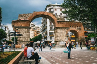 Thessaloniki, Yunanistan - 27 Mayıs 2015: Arch Galerius'un