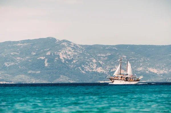 Yelken gemi yelken Ege Denizi — Stok fotoğraf