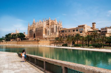 La Seu, the gothic medieval cathedral of Palma de Mallorca, Spain clipart