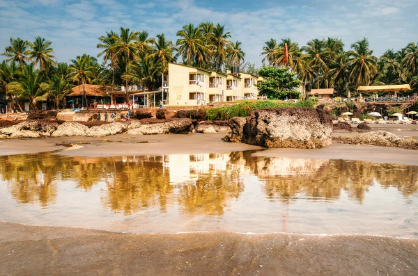 Pensões na costa do Mar Arábico em Ashvem, Goa — Fotografia de Stock