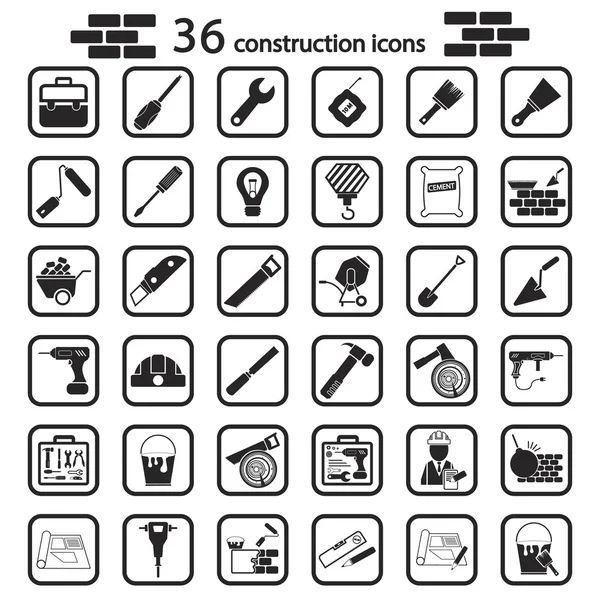 Icono conjunto de construcción — Vector de stock