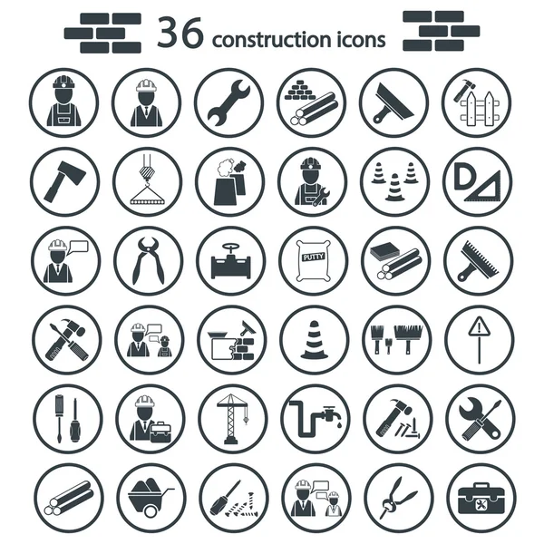 Icono conjunto de construcción — Vector de stock