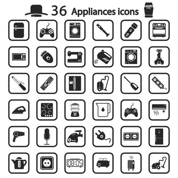 Big appliances icons set — Stock Vector