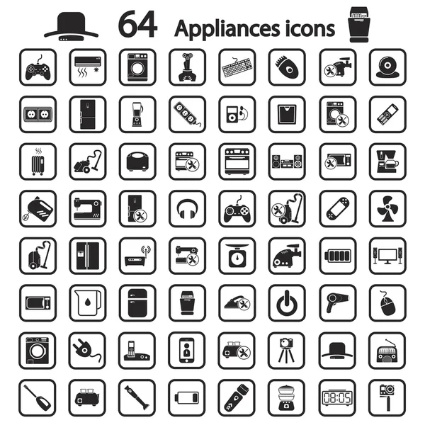 Grandes aparatos iconos conjunto — Vector de stock