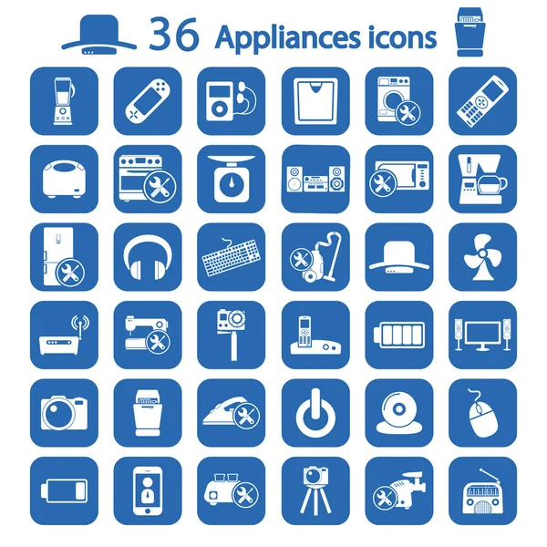 Grandes aparatos iconos conjunto — Vector de stock