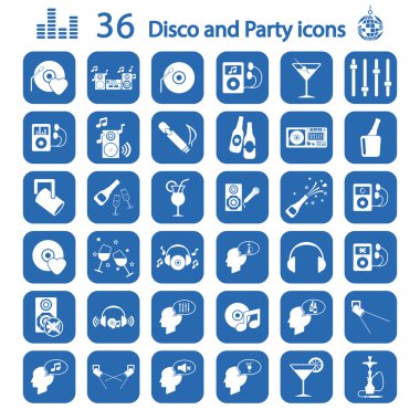 Disko ve parti Icon set