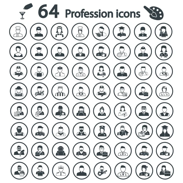 Gran conjunto de iconos profesión — Vector de stock