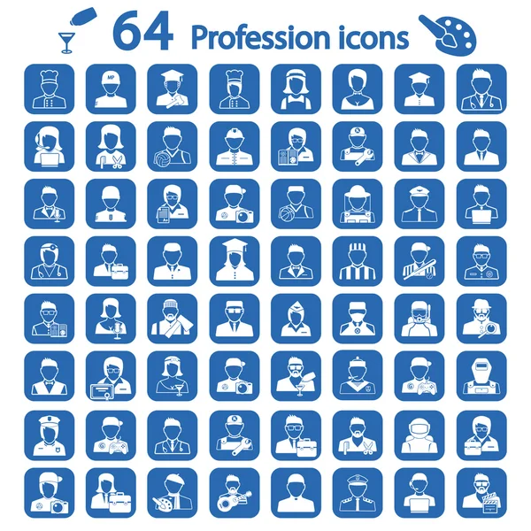 Big profession icon set — Stock Vector